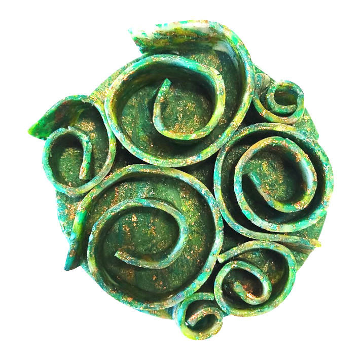 I chose to continue both the 3d & spiral themes of Deb Hutchison's spiral on a dome.